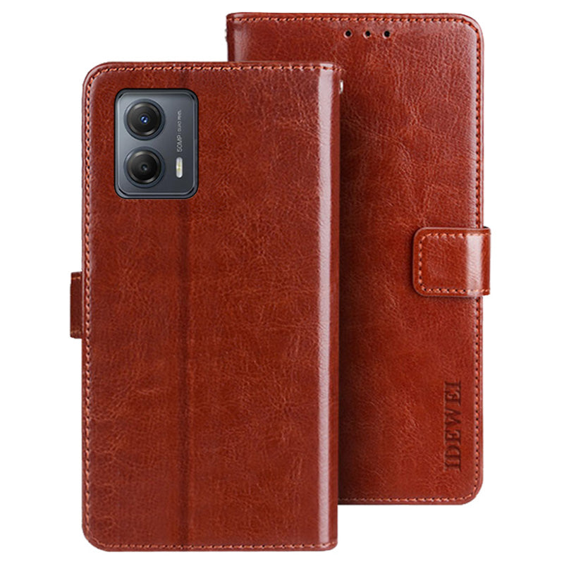 IDEWEI For Motorola Moto G53 5G G23 4G G13 4G Anti-Scratch PU Leather Flip Phone Cover Protective Case Stand Feature Crazy Horse Texture Wallet IDEWEI For Motorola Moto G53 5G G23 4G G13 4G Anti-Scratch PU Leather Flip Phone Cover Protective Case Stand Feature Crazy Horse Texture Wallet